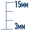 3mm - 15mm application