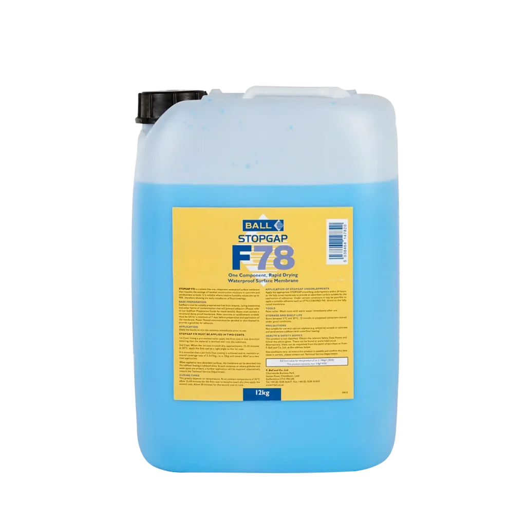 F. Ball's Stopgap F78 waterproof surface membrane.