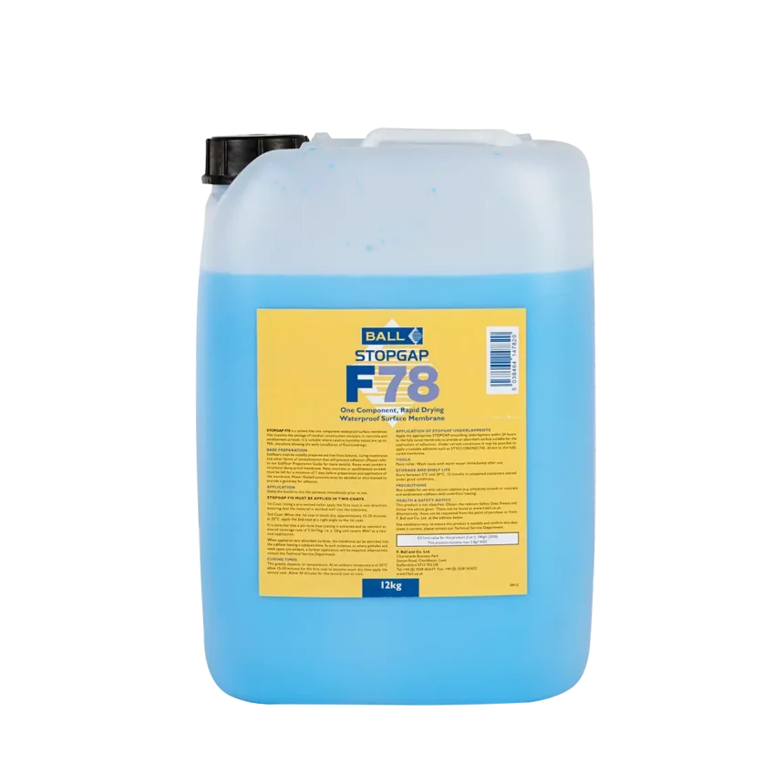 F. Ball's Stopgap F78 waterproof surface membrane.