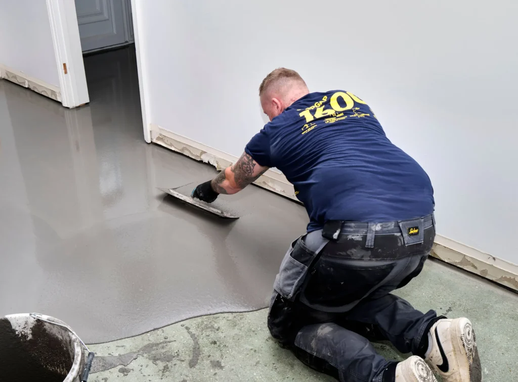 F. Ball's Stopgap 1600 smoothing compound application