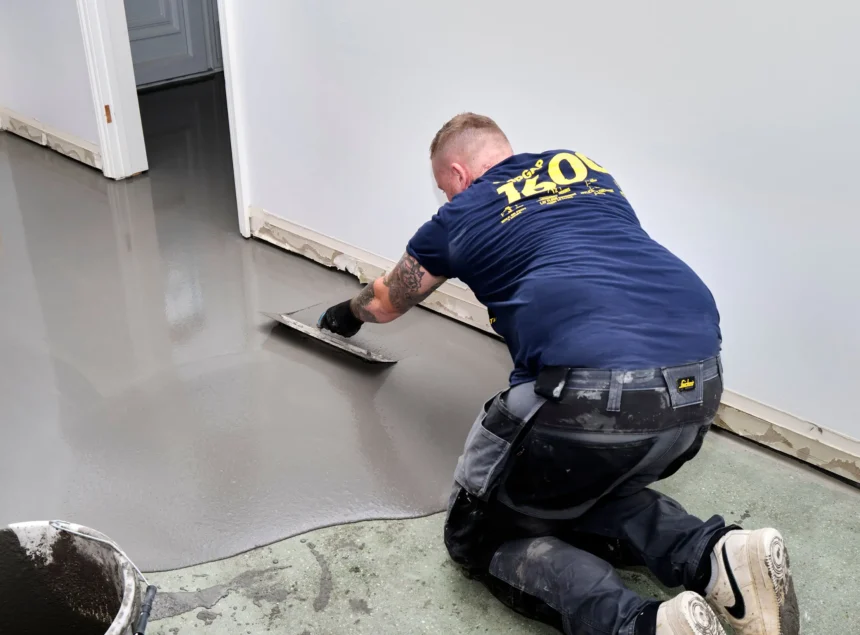 F. Ball's Stopgap 1600 smoothing compound application