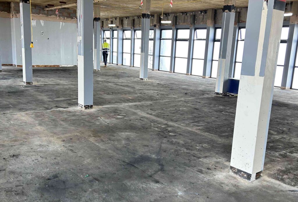 Subfloor in an old building requiring preparation prior to the installation of LVTs.