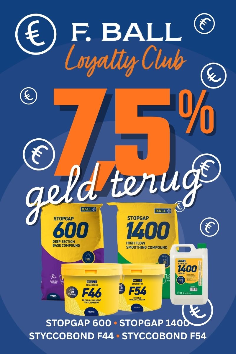 10% geld terug op STOPGAP 600, STOPGAP 1400, STYCCOBOND F44, STYCCOBOND F54